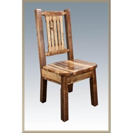 MONTANA WOODWORKS Montana Woodworks MWHCKSCNSL Homestead Collection Side Chair  Dining or Desk Stained and Lacquered Standard Wooden Seat MWHCKSCNSL